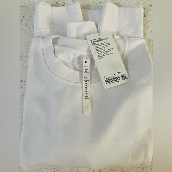 Lululemon Crew Sweater Pullover 🎁NWT🎁 Perfectly Oversized Crew Sz 6 & 8 White - Picture 5 of 6